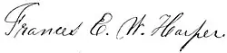 signature de Frances Ellen Watkins Harper