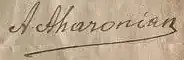 signature d'Avetis Aharonian