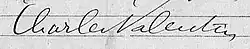 Signature de Charles Valentin