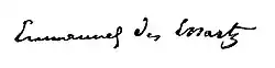 signature d'Emmanuel des Essarts