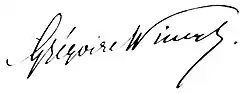 signature de Grégoire (III) Wincqz