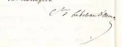 signature de Honoré Joseph Octave Le Peletier, comte d'Aunay