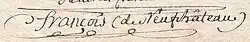 Signature de Nicolas Françoisde Neufchâteau