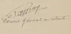 Signature de Achille Raffray