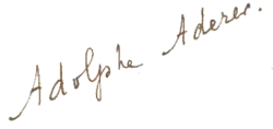 signature d'Adolphe Aderer