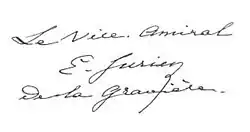 signature d'Edmond Jurien de La Gravière
