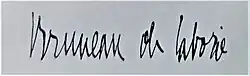 signature d'Émile Bruneau de Laborie