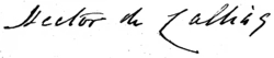 signature de Hector de Callias