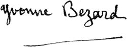signature d'Yvonne Bezard