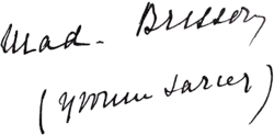signature d'Yvonne Sarcey
