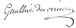 signature d'Antoine-François Gauthier des Orcières