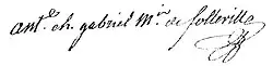 signature d'Antoine Charles Gabriel de Folleville