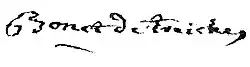 signature d'Antoine-Joseph Bonnet de Treyches
