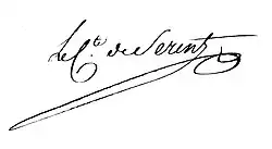 Signature de Armand-Sigismond de Sérent