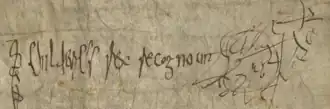Signature de Childéric&nbsp;II