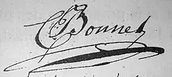 signature de Claude-Joseph Bonnet