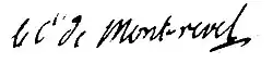 Signature de Florent-Alexandre-Melchior de La Baume