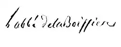 signature de François-Antoine de La Boissière