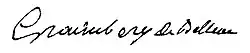 signature de Gilles-François de Graimberg de Belleau