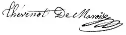 signature de Jean-Baptiste Thévenot de Maroise
