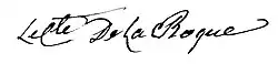 signature de Jean-François de La Roque de Mons