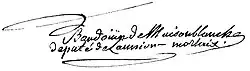 signature de Jean-Marie Baudouin de Maison-Blanche