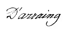 signature de Jean-Pierre d’Arraing