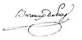 Signature de Jean-Xavier Bureaux de Pusy