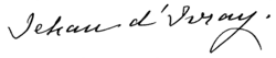 signature de Jehan d'Ivray