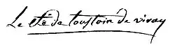 Signature de Joseph-Maurice de Toustain-Viray