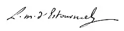 Signature de Louis Marie, marquis d'Estourmel