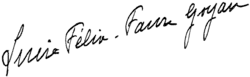 signature de Lucie Félix-Faure Goyau