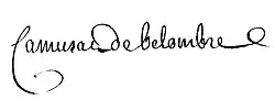 signature de Nicolas-Jacques Camusat de Bellombre