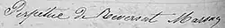 signature de Perpétue de Marsac