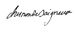 signature de Pierre Bertrand Chesnon de Baigneux