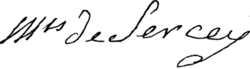 Signature de Pierre César Charles de Sercey