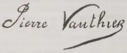 signature de Pierre Louis Léger Vauthier