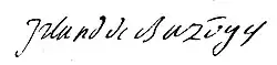 signature de Pierre-Marie Irland de Bazoges