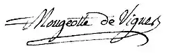signature de Pierre Mougeotte des Vignes