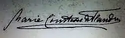 Signature de Marie de Hohenzollern-Sigmaringen