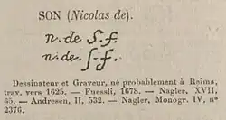 signature de Nicolas de Son