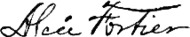 signature d'Alcée Fortier