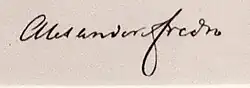 Signature de Aleksander Fredro