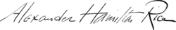 signature d'Alexander Hamilton Rice Jr.