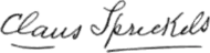 signature de Claus Spreckels