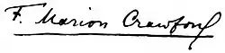 signature de Francis Marion Crawford