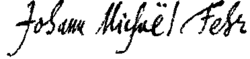 signature de Johann Michael Fehr