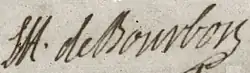 Signature de Louis IV Henri de Bourbon-Condé
