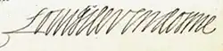 Signature de Louis II de Bourbon-Vendôme