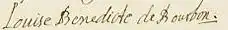 Signature de Louise-Bénédicte de Bourbon-Condé